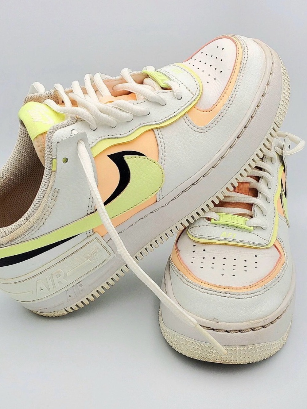 Nike Air Force 1 Low Shadow Summit White Barely Volt Crimson Tint Women - Picture 2 of 9